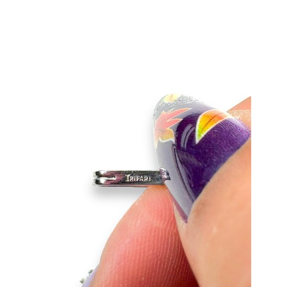 Vintage Trifari Choker Necklace Multi-Color Crystals Hook Closure 13"-15" - Picture 8 of 11